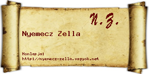 Nyemecz Zella névjegykártya